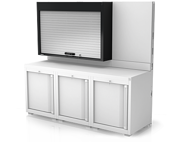 Manual Shutter Cabinet With Perforated Back Panel 2 Modules, 30 cm