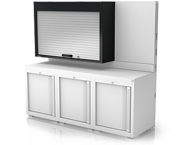 Two-Module Manual Shutter With Perforated Back Panel, 40 cm Depth