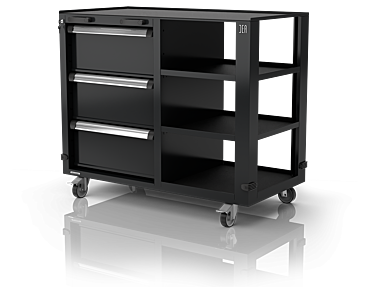 Mobile Industrial Workstation With 3 Drawers And 3 Shelves