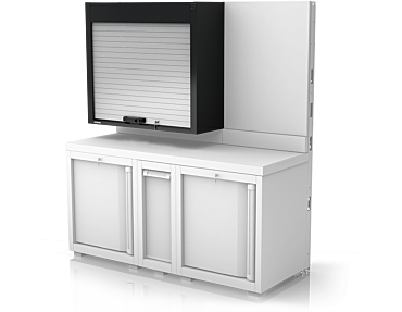 Manual Shutter Cabinet One And a Half Modules With Perforated Back Panel Depth 40 cm