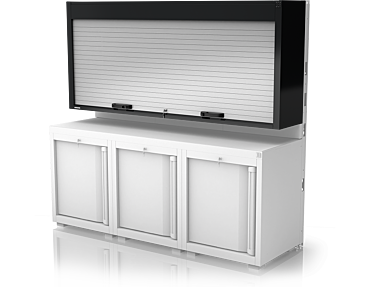 Three-Module Manual Shutter With Perforated Back Panel, 40 cm Depth