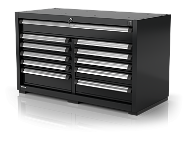 Industrial Drawer Cabinet With 11 Drawers, Double Module