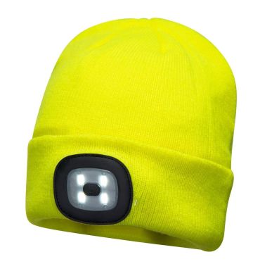 Portwest LED Beanie Hat With Head Light USB Rechargable