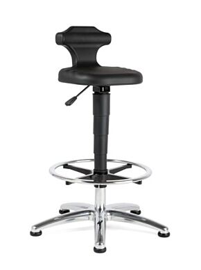 Treston Flex 19 Sit-Stand Chair, Black Polyurethane ESD