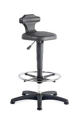 Treston Flex 19 Sit-Stand Chair, Black Polyurethane
