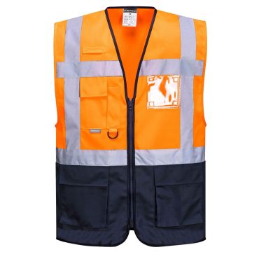 Portwest C476 Warsaw Hi-Vis Contrast Executive Vest: Premium Visibility with Distinctive Professional Style
