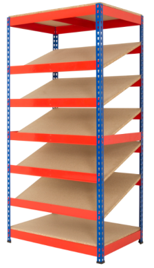 Kanban Shelving with 5x Sloping Shelves