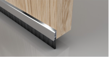 Concealed Brush Strip - 838mm Polished Chrome Effect Aluminium