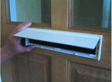 Draught Excluding Letter Plate - White Finish Aluminium