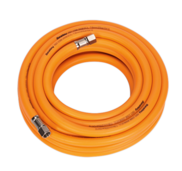 Air Hose 10m Hybrid High-Visibility 1/4"BSP Unions