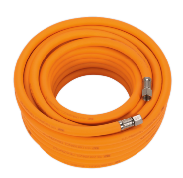 Air Hose 15m Hybrid High-Visibility 1/4"BSP Unions