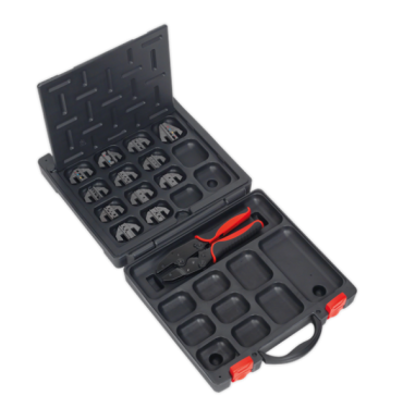 Ratchet Crimping Tool with Jaws and Storage Case