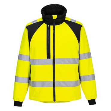Portwest WX2 Eco Hi-Vis Softshell 2L: Premium Sustainable Comfort Safety Workwear from Hall-Fast