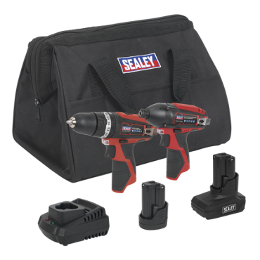 Sealey 2 x SV12 Series Cordless Power Tool Combo Kit 12V - 2 Batteries