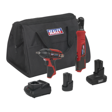 Sealey 2 x SV12 Series Cordless Power Tool Combo Kit 12V - 2 Batteries
