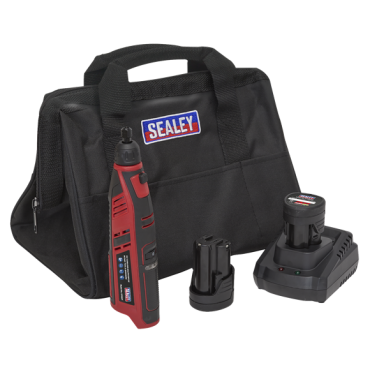 Sealey SV12 Series Cordless Multipurpose Rotary Tool & Engraver Kit 49pc 12V - 2 Batteries