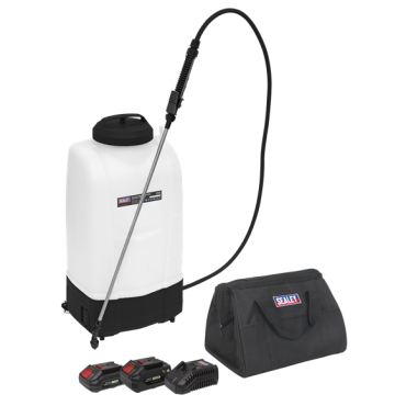 Sealey SV20 Series 15L Cordless Garden Backpack Sprayer 20V - 2 Batteries
