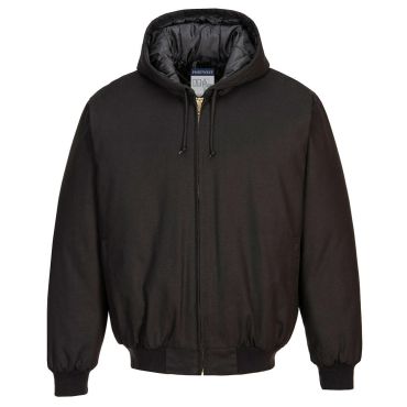Portwest - Duck Quilt Lined Hooded Jacket Black