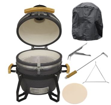 Dellonda Deluxe Ceramic Kamado Style BBQ Grill/Smoker 16"(40cm) with Accessories