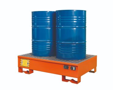 2 Drum Painted Steel Spill Containment Pallet