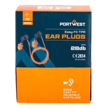 Portwest Easy Fit TPR Ear Plugs (50 Pairs)