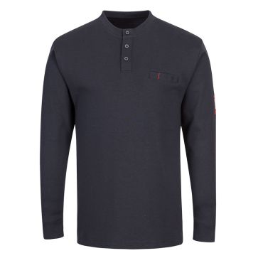 Portwest FR Anti-Static Henley: Dual Protection with Traditional Button-Neck Comfort