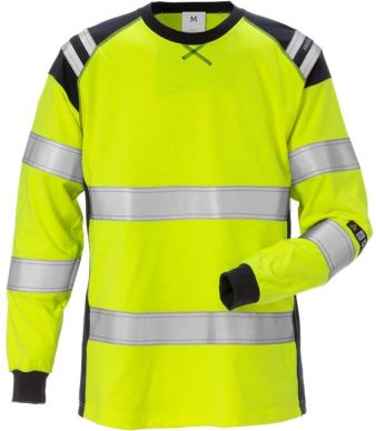 Fristads Flamestat Long Sleeve T-Shirt Woman Class 3 7097 TFLH - Women's FR High Vis Workwear