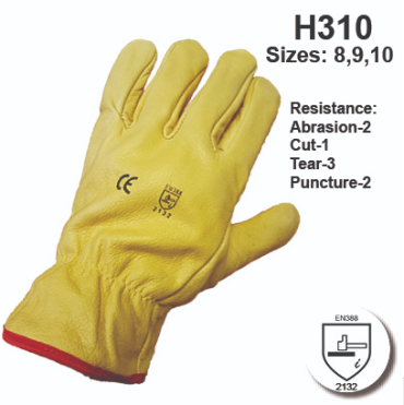 Himalayan Yellow Grain Drivers Lined Gloves (Pack of 10)
