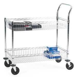 Chrome Plated Wire Tray Trolley - SWI42Y: Versatile Material Handling with Superior Hygiene