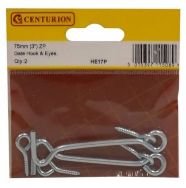 75mm (3") ZP Gate Hook & Eyes (Pack of 2)