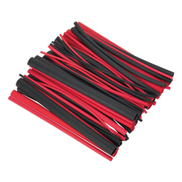 Heat Shrink Tubing Assortment 72pc Black & Red Adhesive Lined 200mm