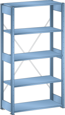 Basic Unit L1006 (1000x500x2000mm) - 5 Shelves Slotted