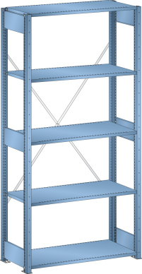 Light Blue Basic Unit L1006 (1000x500x2200mm) - 5 Shelves Slotted