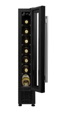 Baridi 7 Bottle 15cm Slim Wine Cooler with Digital Touchscreen Controls, Black