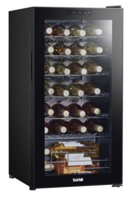 Baridi 28 Bottle Wine Fridge with Digital Touch Screen Controls & LED Light - Black