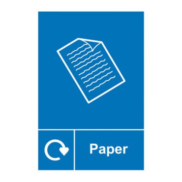 Paper Recycling Signs 200x300mm Recyclable Polypropylene - Specialized Office Solutions | Hall-Fast Industrial Supplies