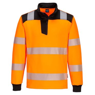 Portwest PW3 Hi-Vis 1/4 Zip Sweatshirt: Advanced Safety Workwear from Hall-Fast