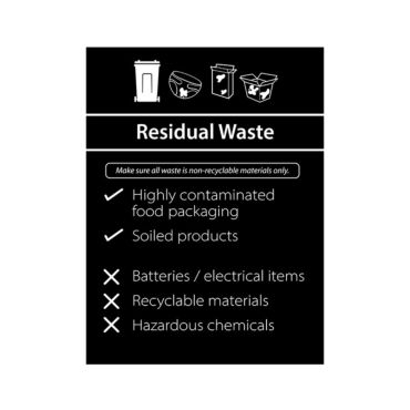 Simplified Residual Waste Signs - Professional General Waste Signage Solutions
