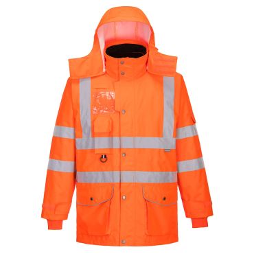 Portwest Hi-Vis 7-in-1 Traffic Jacket GO/RT: Ultimate Railway Safety Outerwear