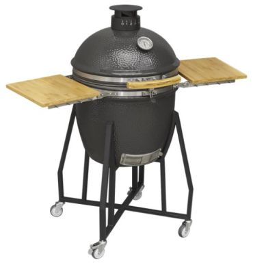 Dellonda Deluxe Kamado BBQ Grill, Oven, Smoker, Stand, Wheels, Ceramic 22"(56cm)