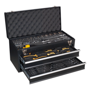 Portable Tool Chest 2 Drawer with 90pc Tool Kit