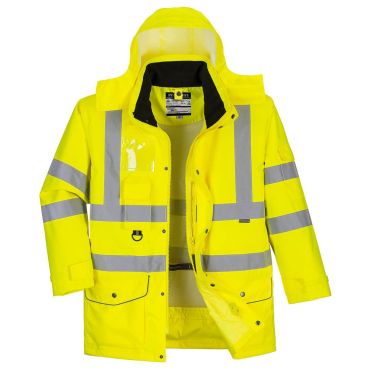 Portwest Hi-Vis 7-in-1 Traffic Jacket: Ultimate Versatile Safety Workwear from Hall-Fast