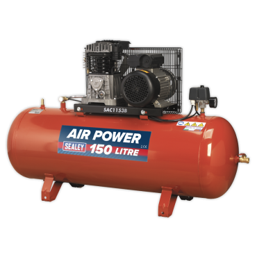 Compressor 150ltr Belt Drive 3hp with Cast Cylinders
