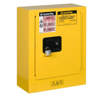 Mini Safety Cabinet 89-MI Justrite safety cabinet for flammable liquids Yellow