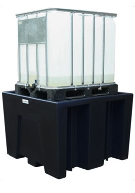 Single IBC Bund Pallet - Black - FREE 75L Tray