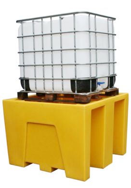 IBC Bund Pallet - Yellow No Grid - FREE 75L Tray