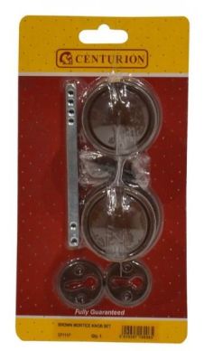 Brown Plastic Rim Mortice Knob Set