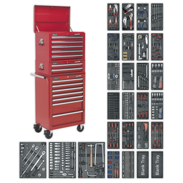 Tool Chest Combination 14 Drawer with Ball Bearing Slides