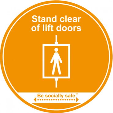 400mm Floor Graphic Stand clear of lift doors