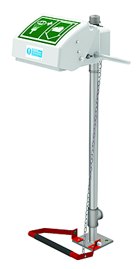 Pedestal Mounted Eye Wash With ASA Closed Bowl